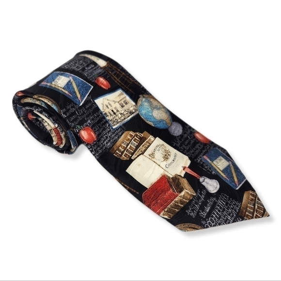 TIE Tales Teacher Geography Map Print 100% Silk Tie - Picture 1 of 8